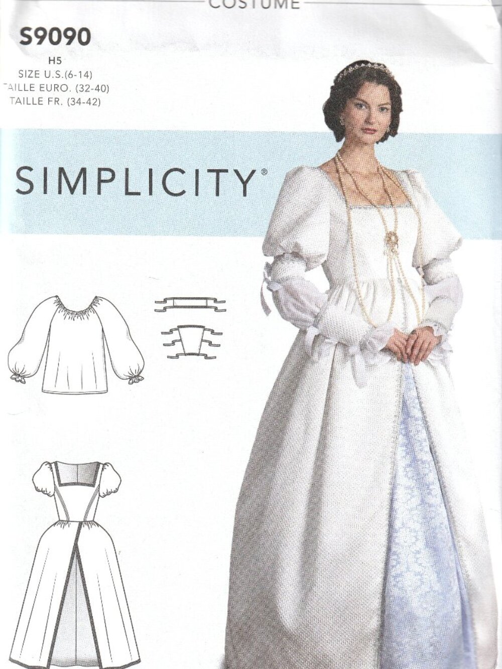 Simplicity S9090 sewing pattern for COSTUME DRESS sizes 6 8 10 12 14 from 2020